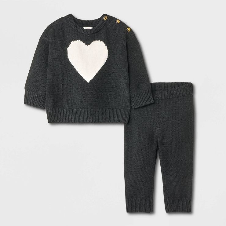 Baby Heart Long Sleeve Sweater Set - Cat & Jack™ | Target