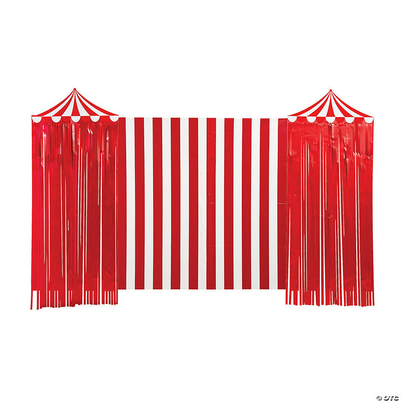 12 ft. x 7 ft. 6" Carnival Big Top Plastic Backdrop Banner- 3 Pc. | Oriental Trading Company