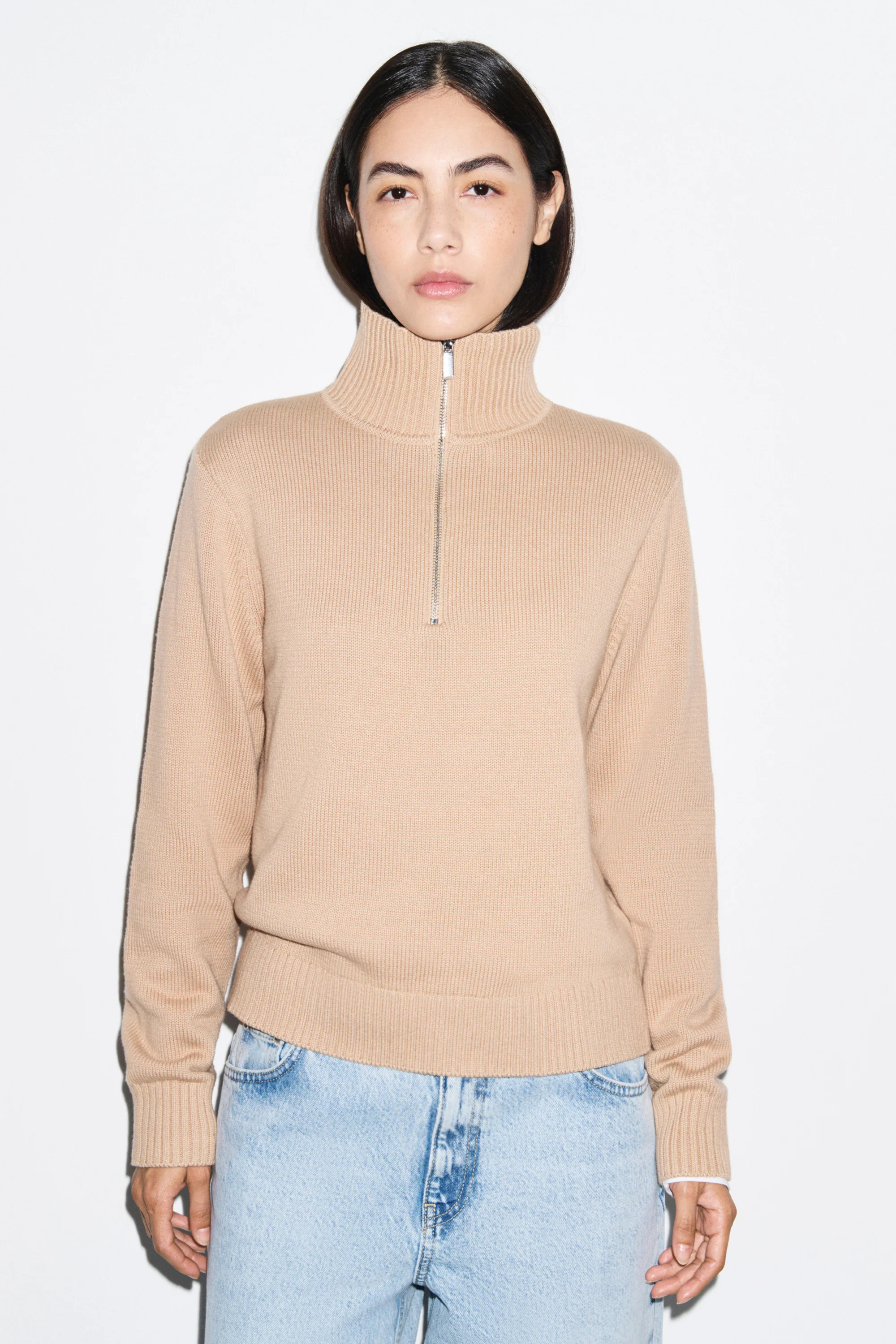 ALIGNE Quarter Zip Jumper - Neutral | Enora | ALIGNE UK & EU