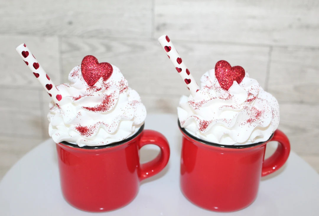 Fake Valentine's Latte Mini Mug, Fake Coffee, Valentine's Day Decor, Coffee Bar, Valentine's Déc... | Etsy (US)