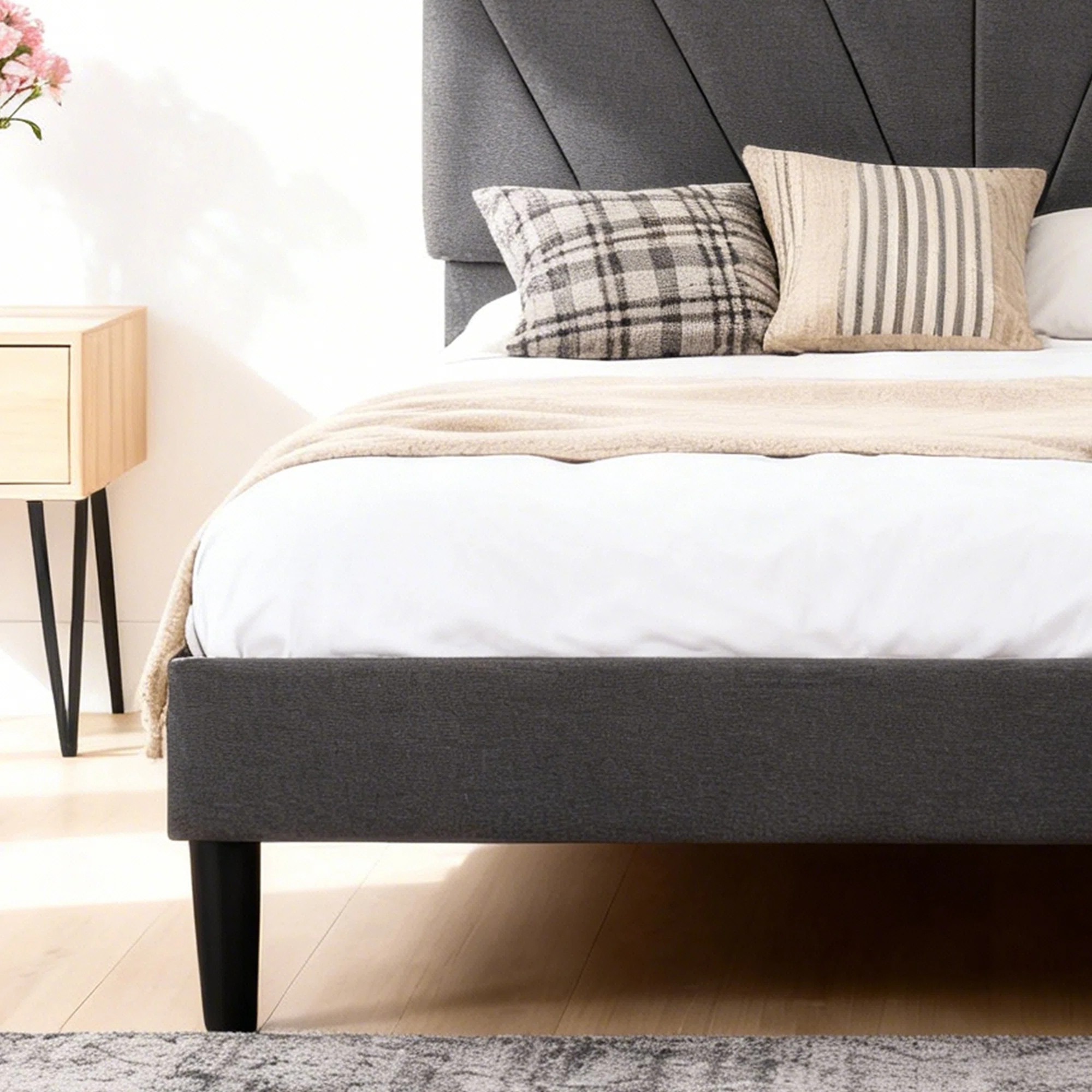 Bed Frame with Upholstered Headboard | Wayfair North America