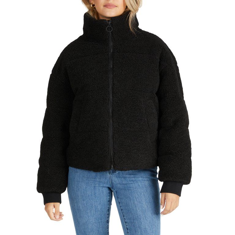 NVLT Women's Berber Puffer Jacket | Walmart (US)