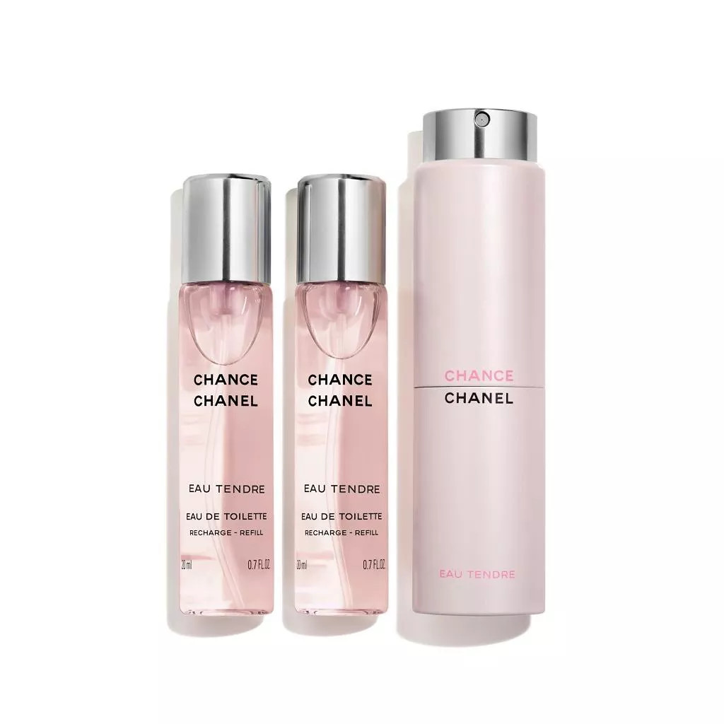 CHANEL Chance Eau Tendre Eau de Toilette Twist and Spray, 3 x 20ml | John Lewis (UK)