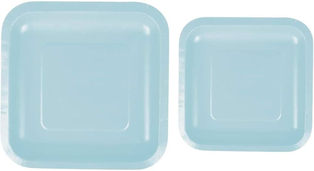 Oojami 100 Count Square Light Blue Paper Plates 50~9" Dinner Paper Plates 50~7" Dessert Paper Pla... | Amazon (US)