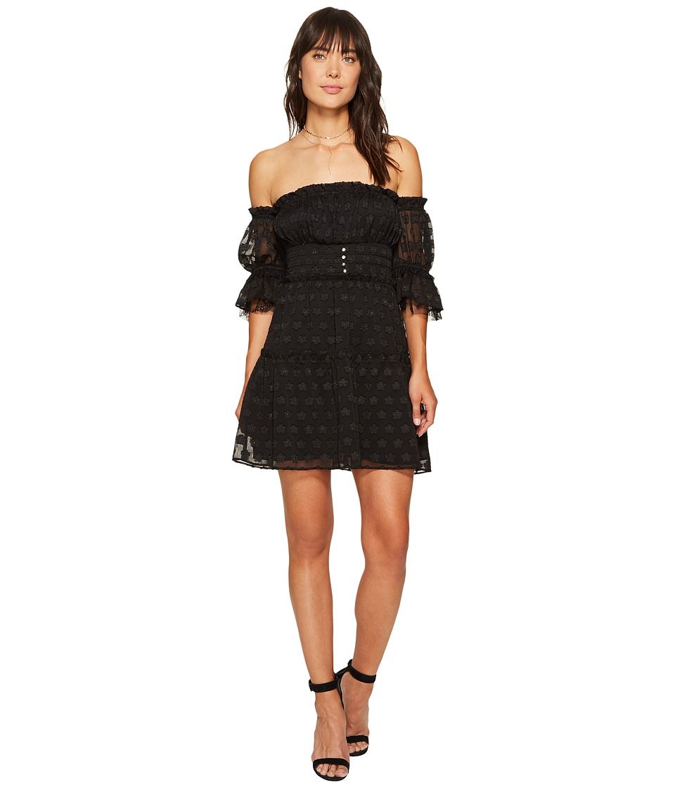 For Love and Lemons - Modern Love Off Shoulder Dress (Black Daisy) Women's Dress | Zappos