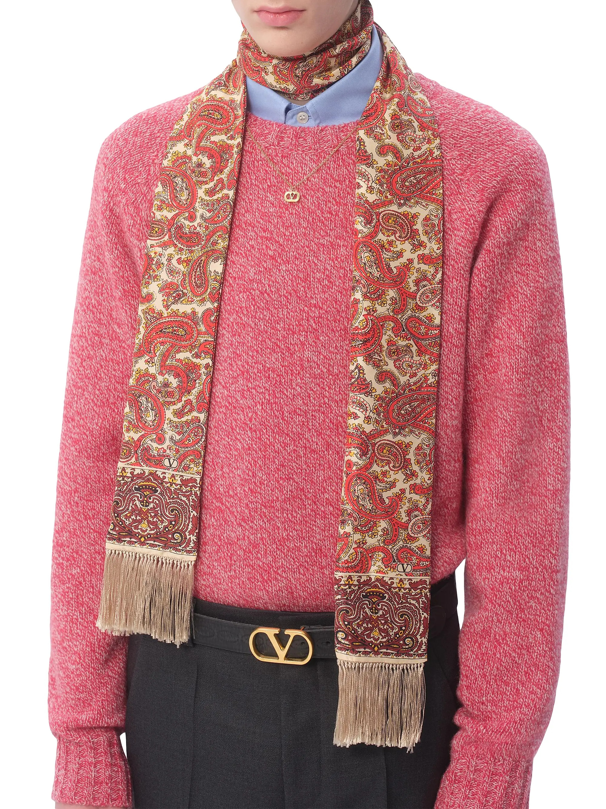 Voyage Imaginaire Silk Bandeau Scarf with Fringe | Saks Fifth Avenue