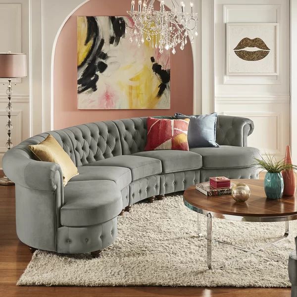 Venuti 162'' Velvet Sofa | Wayfair North America