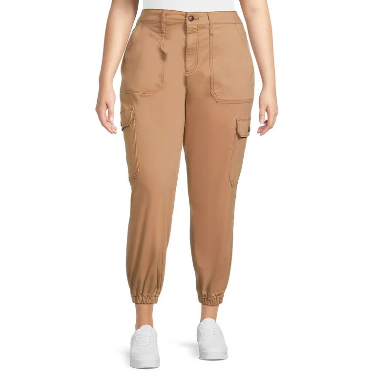 Terra & Sky Women's Plus Size Cargo Jogger Pants, 27” Inseam | Walmart (US)