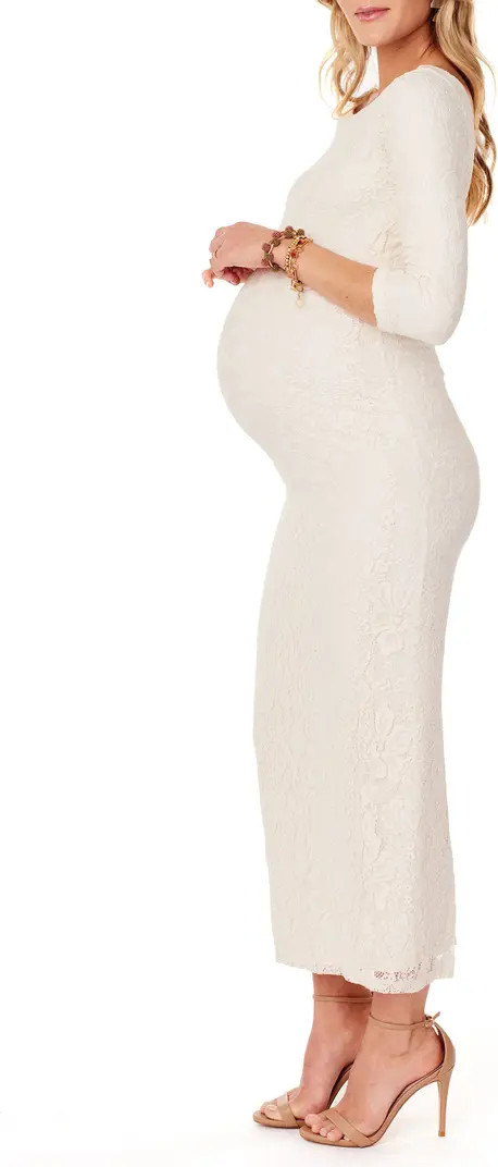 Lace Column Maternity Maxi Dress | Nordstrom