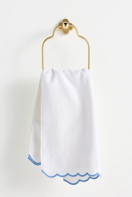 Solid Cotton Scallop Edge Hand Towels | Anthropologie (US)