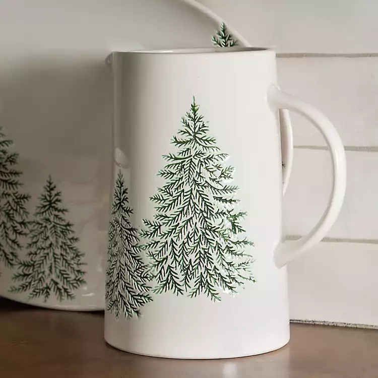 Evergreen Trees Embossed Pitcher | Kirklands