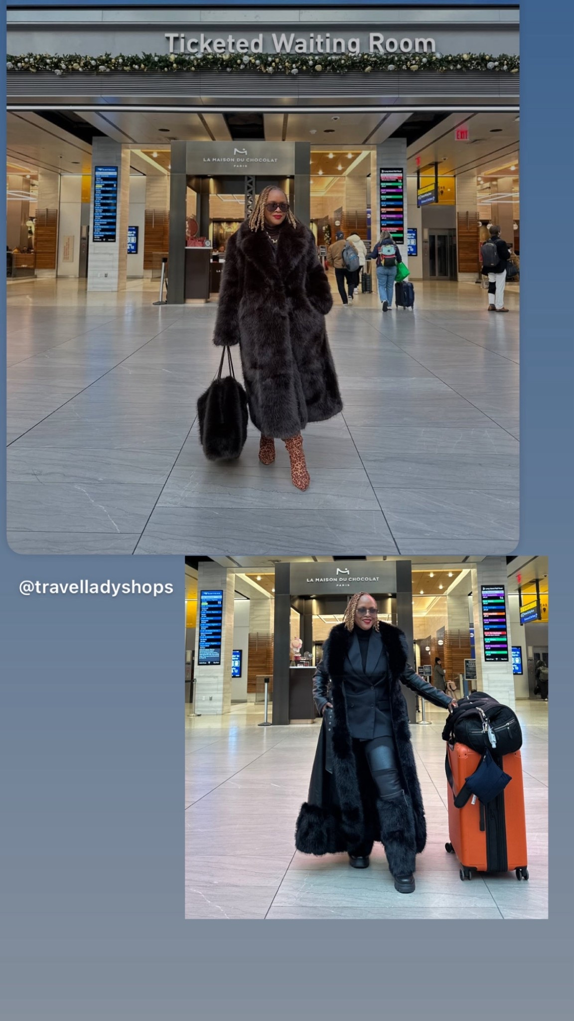 Travel wearing faux fur 

#LTKdayinmylife #LTKTravel #LTKSeasonal