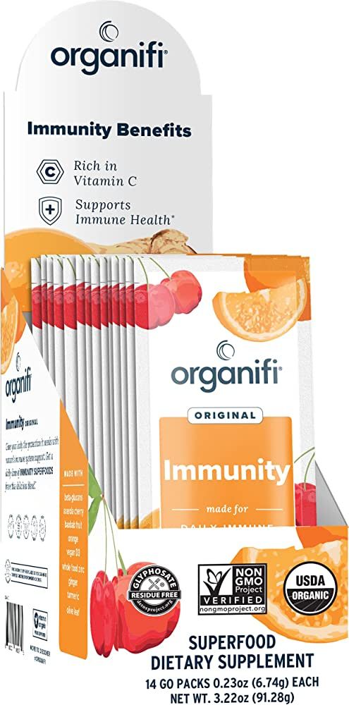 Organifi Immunity - Organic Superfood Immunity Support - 14 Single Serve Packets - Immunity Powde... | Amazon (US)