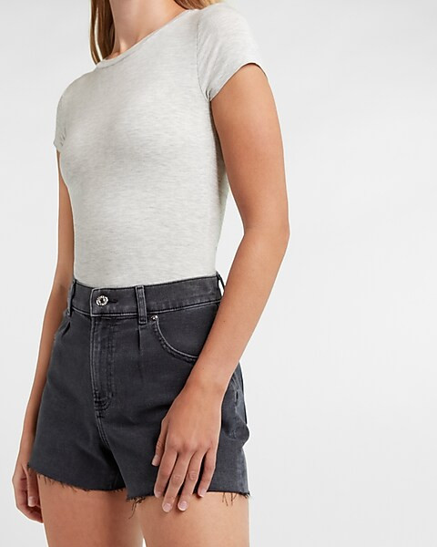 Fitted Double Layer Crew Neck Tee | Express