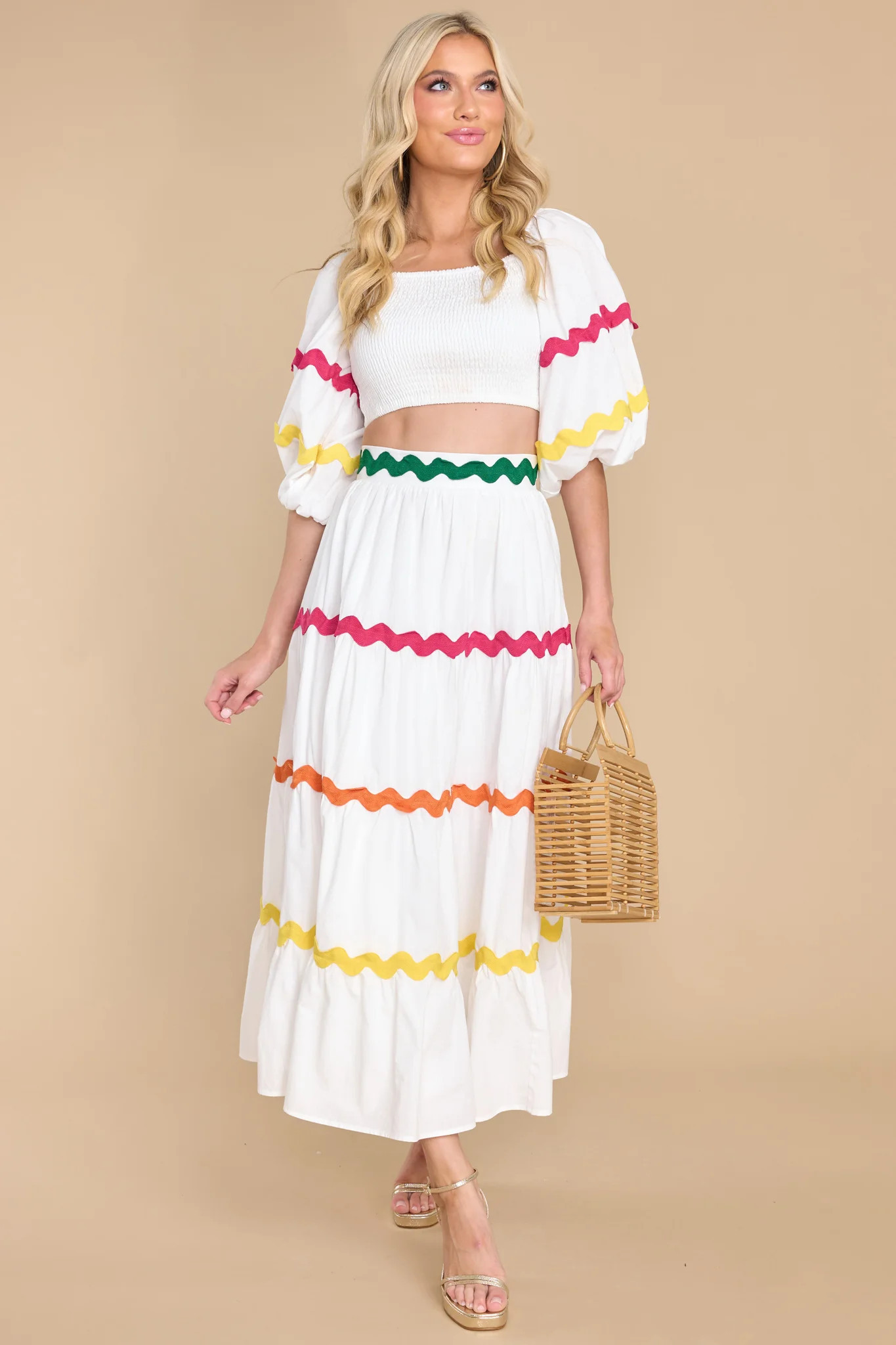 Look Again White Top | Red Dress 