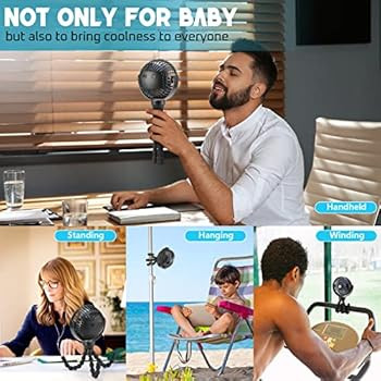 Upgraded 4000mAh Baby Stroller Fan, 360°Rotation Mini Portable Fan with Flexible Tripod Clip On ... | Amazon (US)