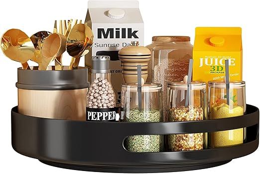 Lazy Susan Organizer, SAYZH Metal Steel Rotating Spice Racks with Turntable for Kitchen Pantry Ca... | Amazon (US)