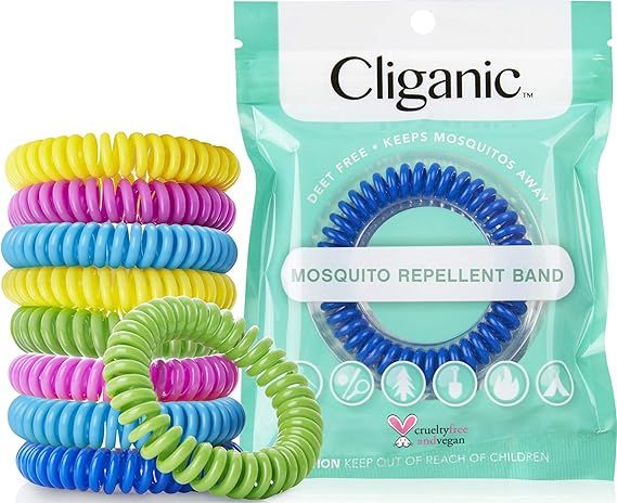 Cliganic 10 Pack Mosquito Repellent Bracelets, DEET-Free Bands, Individually Wrapped | Amazon (US)