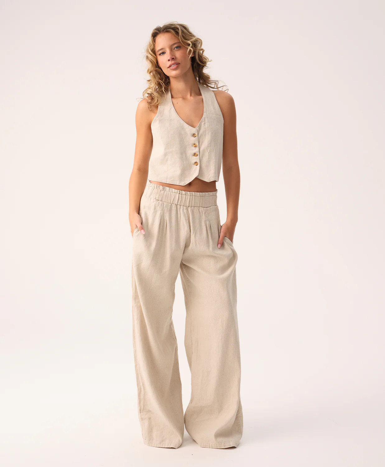 Tan Leo Linen Pant S | PQ Swim