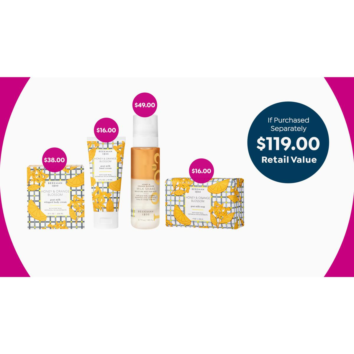 Beekman
1802 4-piece Honey Orange Blossom Bath & Body Collection | HSN