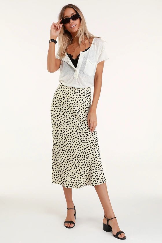 Raichel Beige Leopard Print Midi Skirt | Lulus (US)