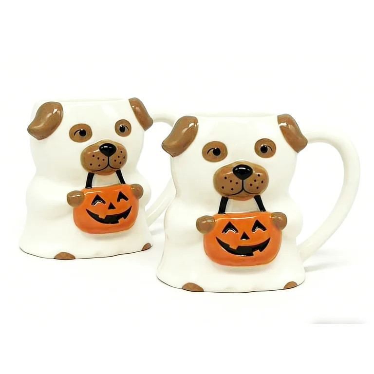 Way to Celebrate Ceramic Ghost Dog Mug, 2 Pack | Walmart (US)