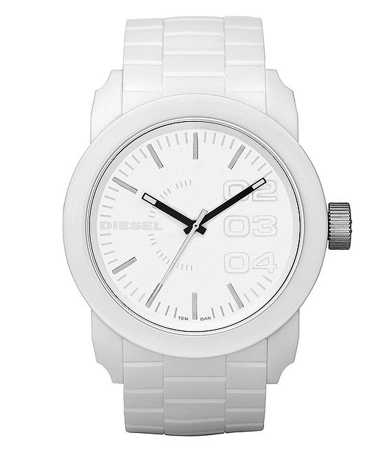 White Matte Plastic and Silicone 3 Hand Watch | Dillards