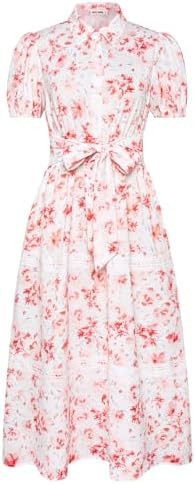 GRACE KARIN Women's 2026 Summer Floral Flowy Dresses Boho Tie Belt Short Puff Sleeve A Line Maxi ... | Amazon (US)