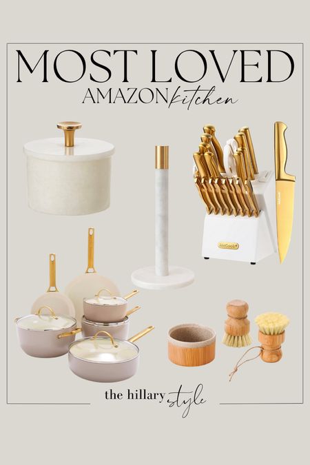 Amazon most loved kitchen! 

Kitchen essentials. Knife set. Paper towel holder. Dish scrubber. Pots and pans. Marble salt cellar. Amazon kitchen. 

#LTKsalealert #LTKstyletip #LTKhome