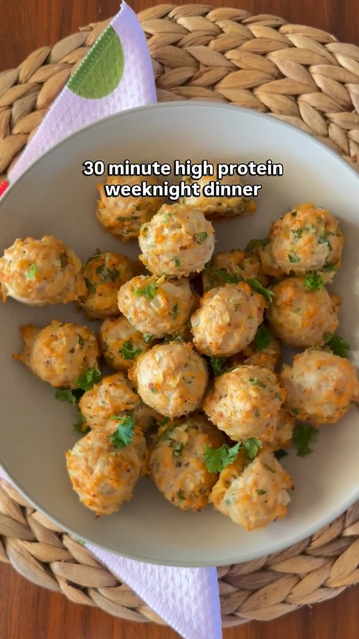 High-protein turkey meatballs for an easy weeknight dinner. Super juicy and you can serve them with pasta, teriyaki sauce, or just eat them straight off the pan.

#LTKdayinmylife #LTKfoodie