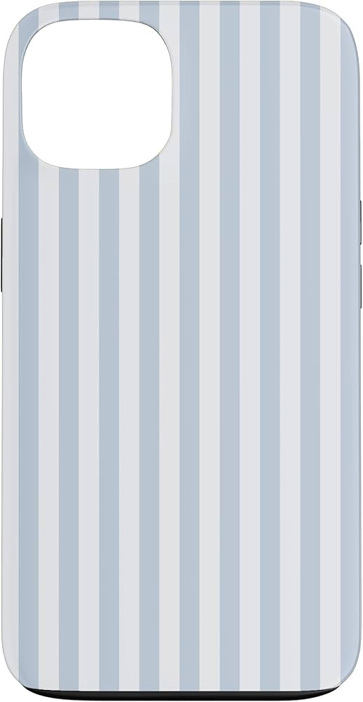 iPhone 13 White and Light Blue Striped Geometric Lines Pattern Case | Amazon (US)