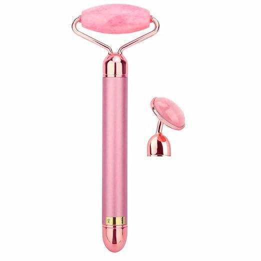 2-IN-1 Electric Jade Roller Face Massager, Nature Rose Quartz Beauty Bar Face Roller Kit, Arm Eye... | Amazon (US)