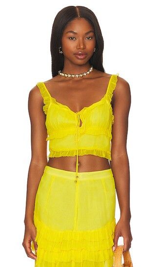 Baby Gathered Top in Canary | Revolve Clothing (Global)