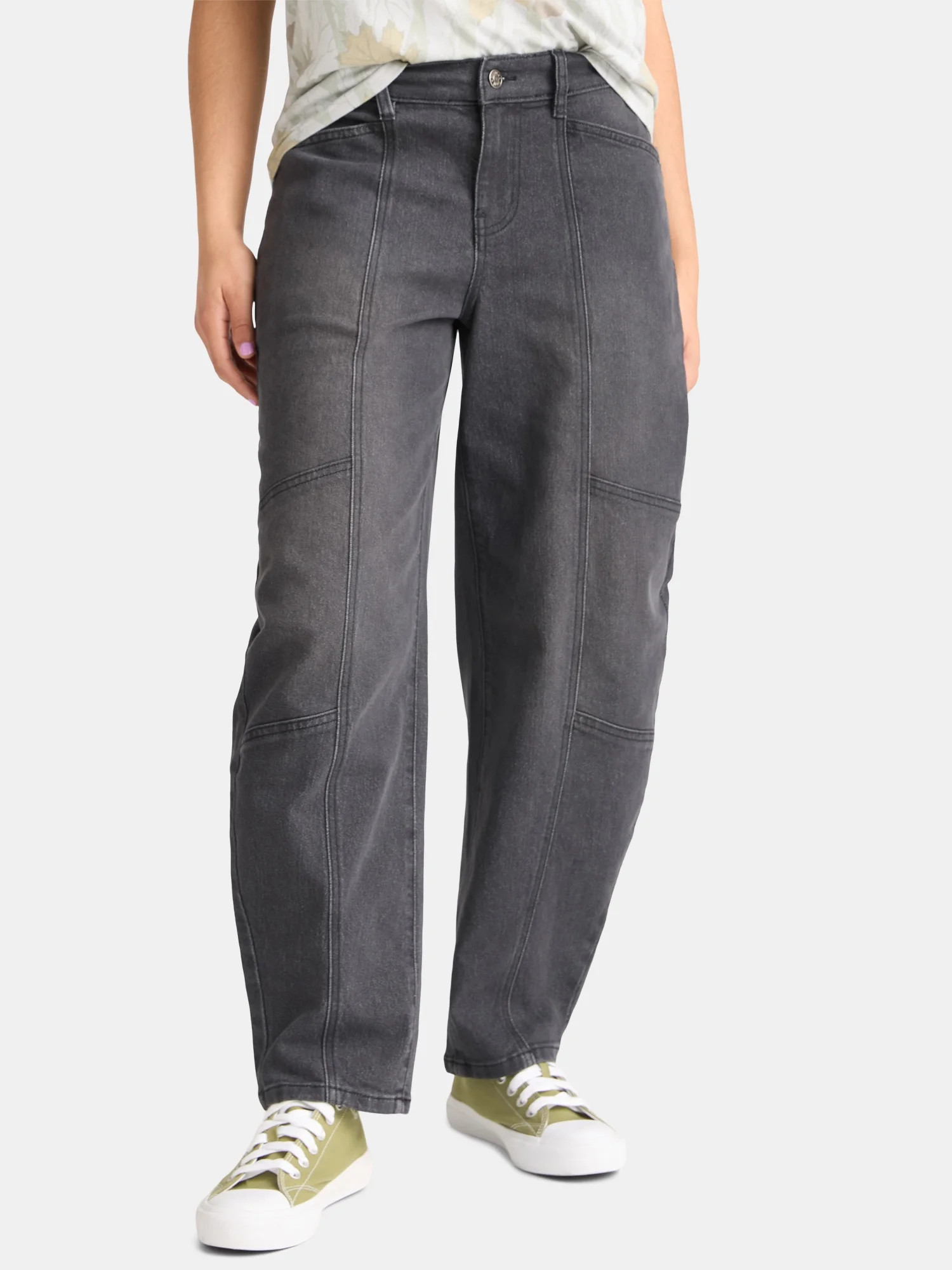 Madden NYC Women's High Rise Barrel Jeans, 31" Inseam, Sizes XXS-XXL | Walmart (US)