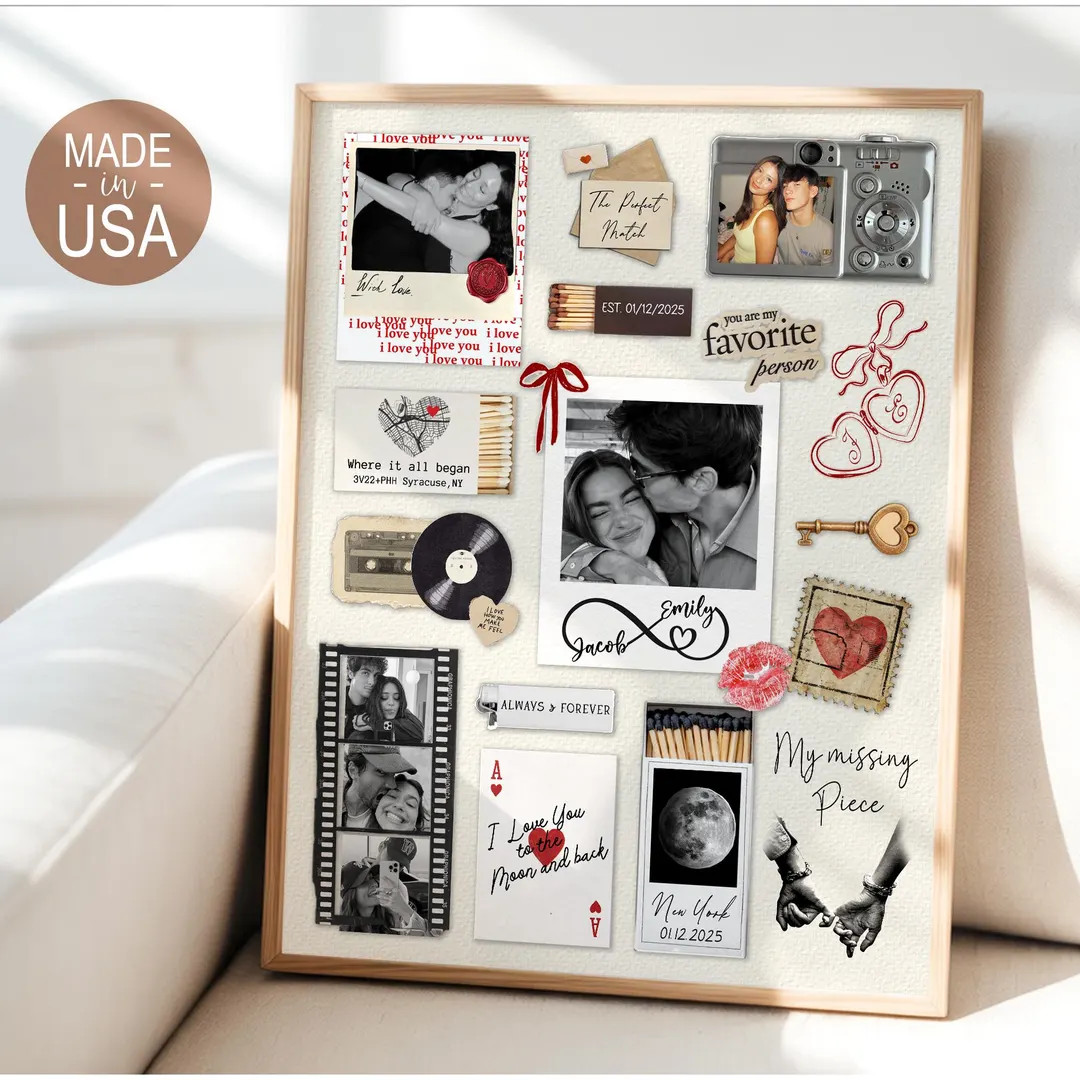 Personalized Valentine Gifts For Him, Custom Matchbox Art For Boyfriend, Anniversary Gift | Etsy (US)