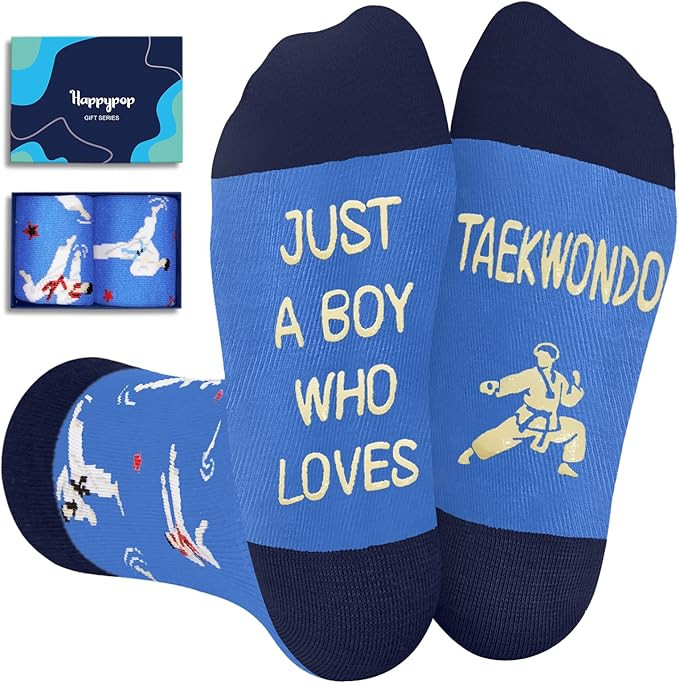 HAPPYPOP Taekwondo Gifts for Boys - Tae Kwon Do Gifts, Karate Socks Funny Kid Socks | Amazon (US)