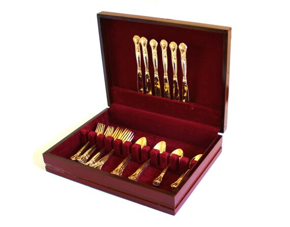 Godinger Grand Master Gold Flatware Set 30-piece | Etsy | Etsy (US)