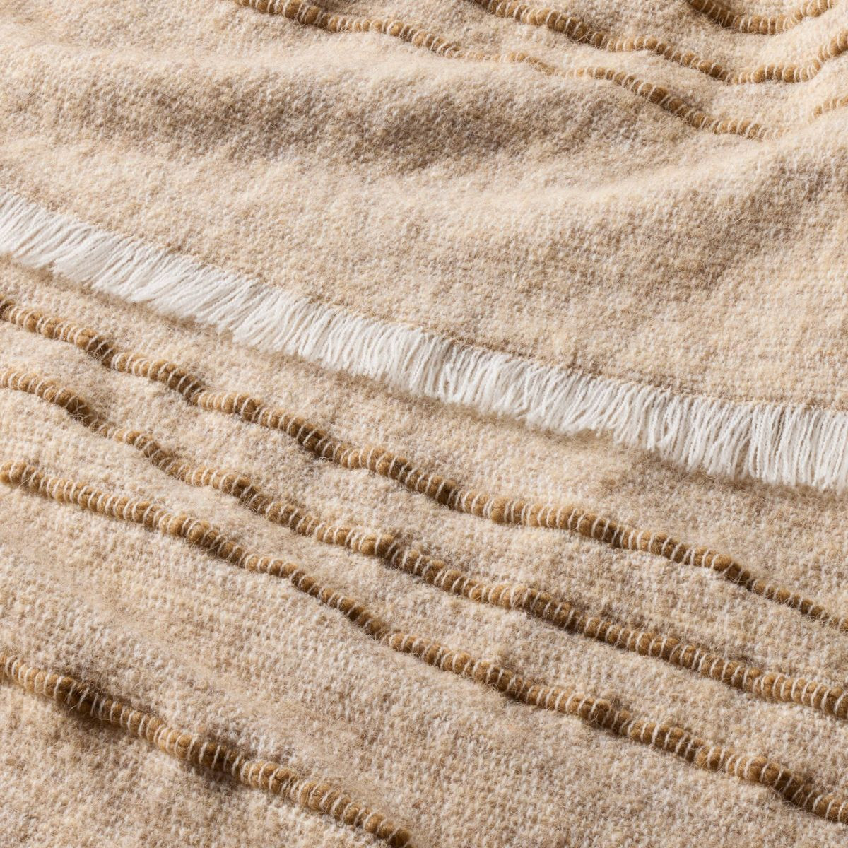 Cozy Stripe Throw Blanket Sour Cream/Tan - Hearth & Hand™ with Magnolia | Target