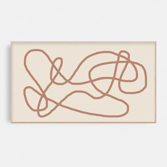 Frame TV Art Abstract brown Squiggle Samsung - Etsy | Etsy (US)