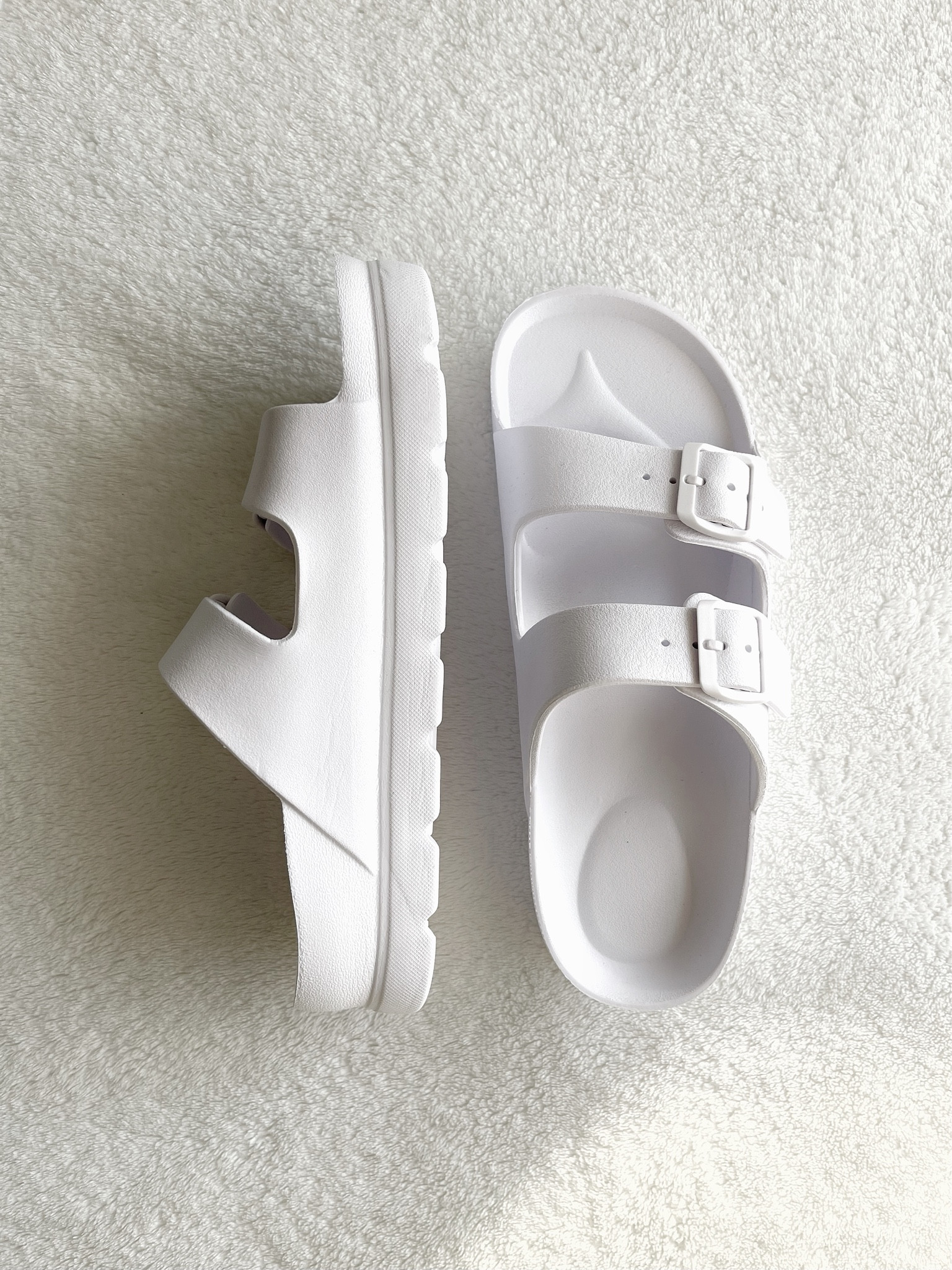 Rubber waterproof double strap sandals…love the added height. Runs tts  

#LTKshoecrush #LTKswim #LTKSeasonal