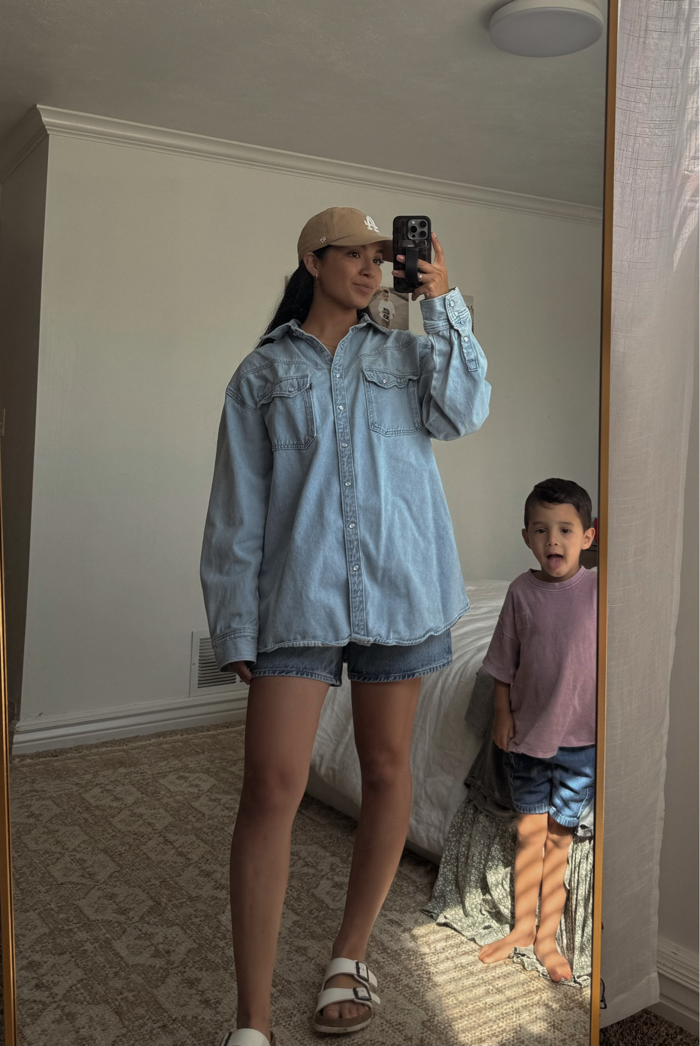 ootd ft Ez 🥰 denim on denim kind of day 

#LTKstyletip #LTKfindsunder100 #LTKshoecrush