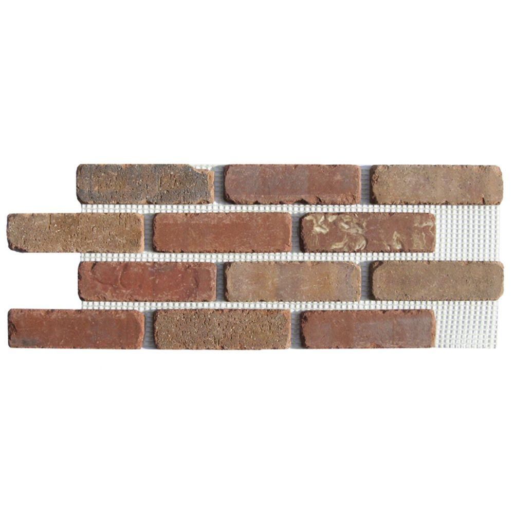Old Mill Brick Brickwebb Columbia Street Thin Brick Sheets - Flats (Box of 5 Sheets) - 28 in. x 1... | The Home Depot