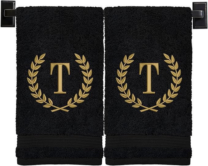 Monogrammed Hand Towels for Bathroom | Set of 2 | Genuine Turkish Towels | Choose Towel and Threa... | Amazon (US)