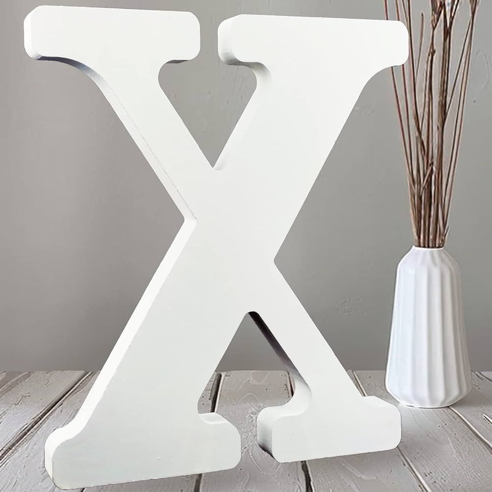 AOCEAN 10 Inch White Big Wood Letters, Unfinished Wooden Letters for Wall Decor Decorative Standi... | Amazon (US)
