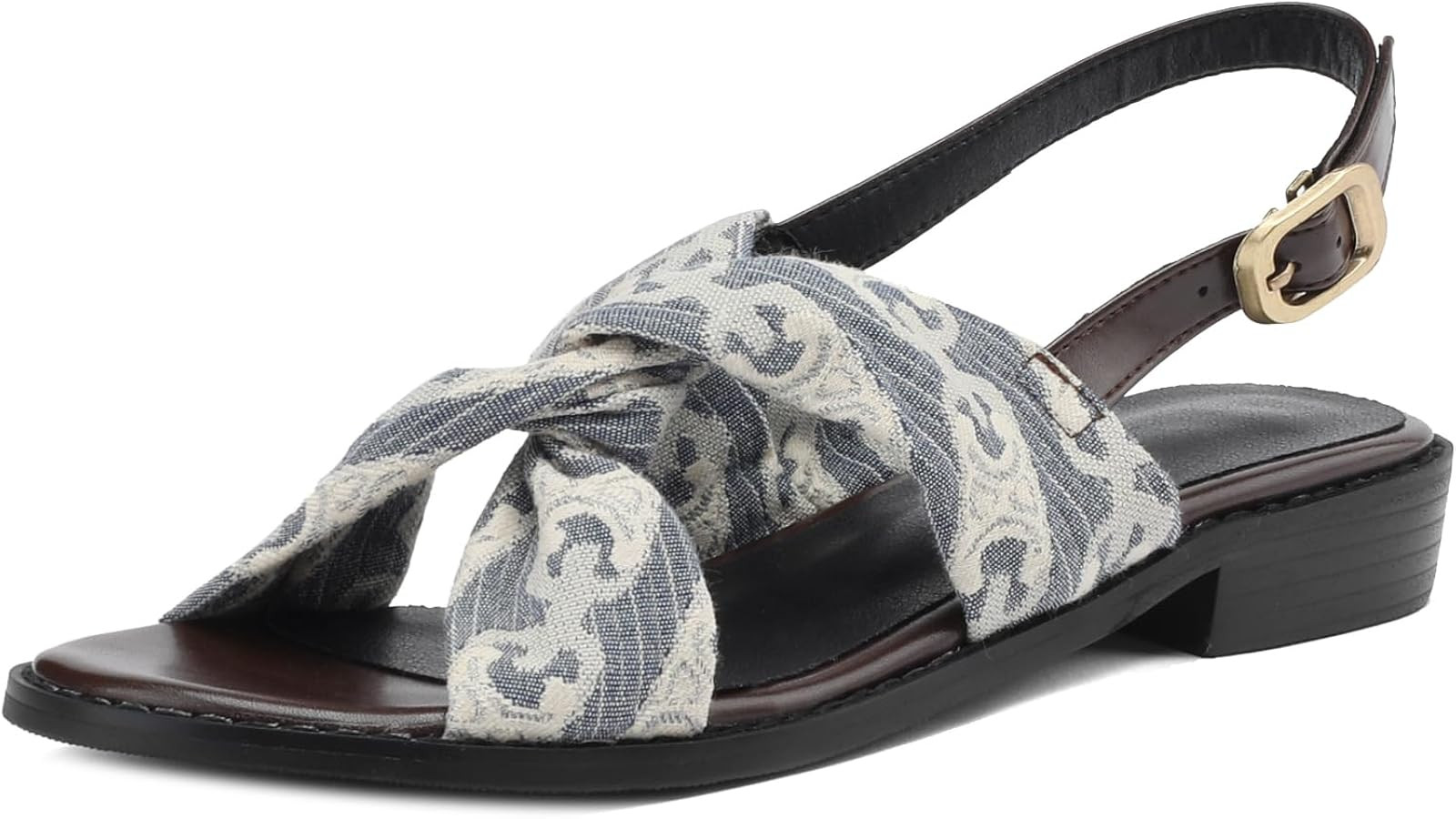 Kluolandi Women's Twist Flat Sandals Adjustable Back Strap Open Toe Sandals | Amazon (US)