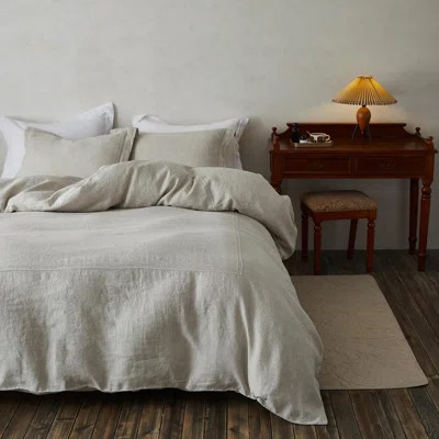 100% Washed Linen Duvet Cover Set-3 Pieces 1 Duvet Cover And 2 Pillowcases | Wayfair North America