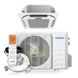Pioneer 24,000 BTU 2 Ton Ductless Mini Split 22.5 SEER 4-Way Cassette Air Conditioner with Heat P... | The Home Depot