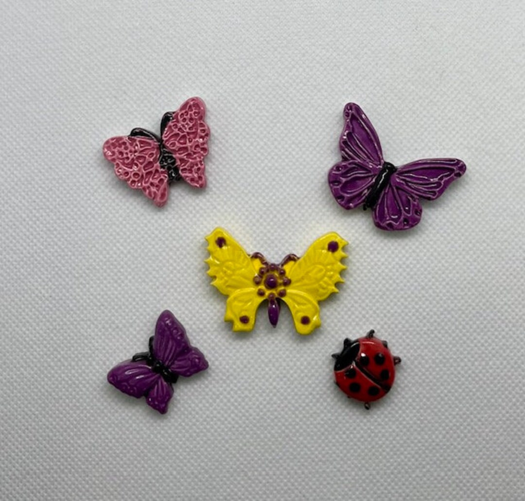 Ceramic Butterflies and a Ladybug - Etsy | Etsy (US)