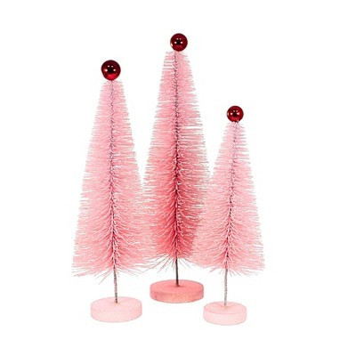 Cody Foster 18.0 Inch Pink Glitter Trees 3 Pc Set Christmas Decorative Tree Set , Christmas Decor Christmas Village Decorate (3PC) | Target