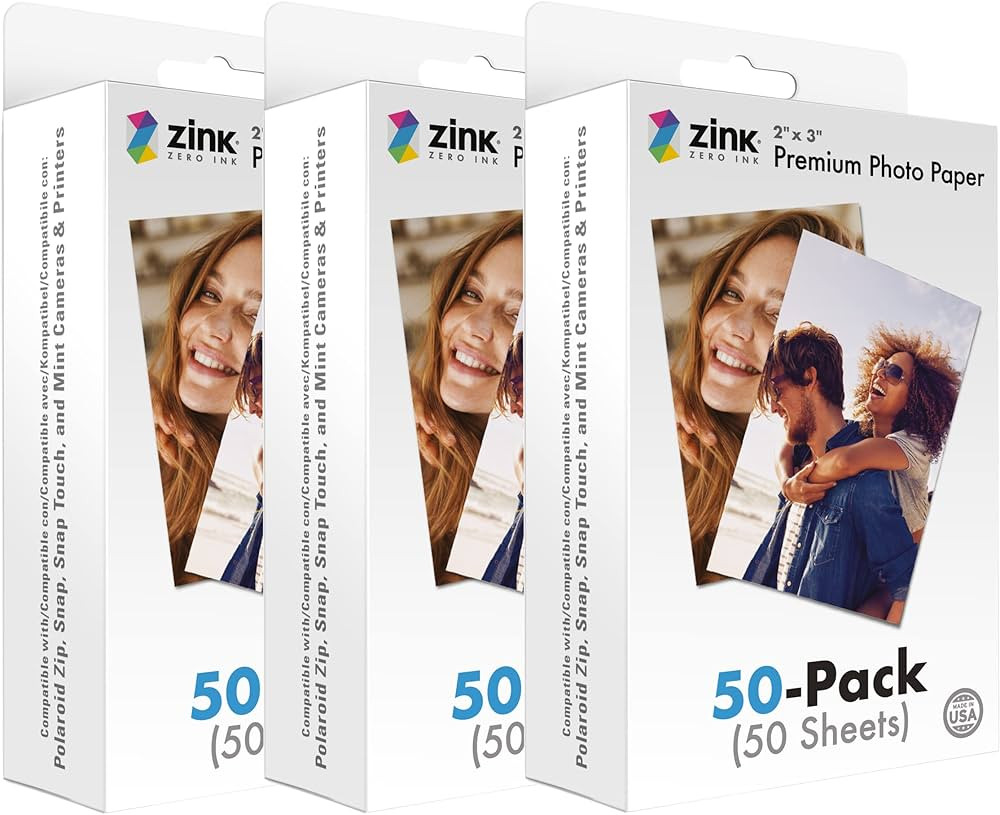 Zink 2"x3" Premium Instant Photo Paper (150 Pack) Compatible with Polaroid Snap, Snap Touch, Zip ... | Amazon (US)